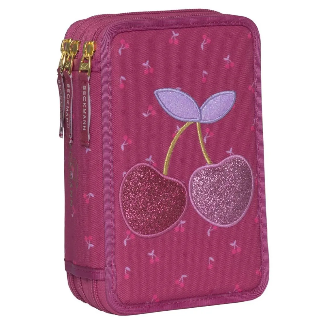 Best trippelt pennal med innholdt, Cherry Pennal