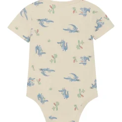 Clearance kortermet body i bambus, Dusty Blue Kort | Kortermet Baby Gutt