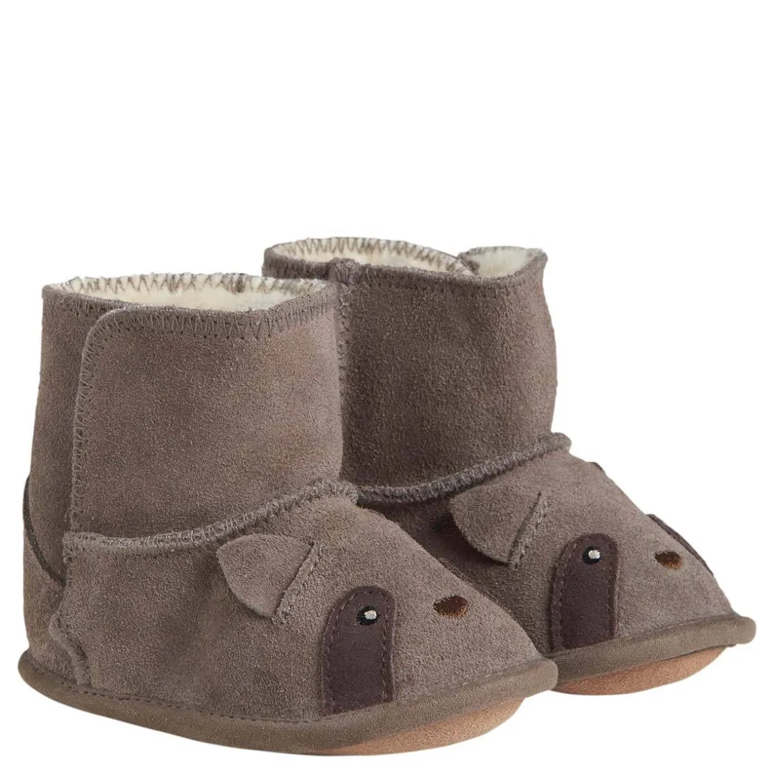 Fashion booties til baby m/dyr, chocolate chip Tøfler