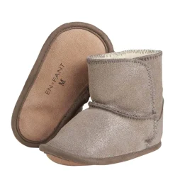 Clearance booties til baby m/glitter, chocolate chip Tøfler