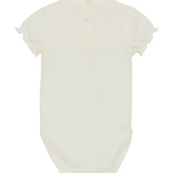 Fashion kortermet body med broderier, Egret Penklær Jente | Penklær Baby Jente
