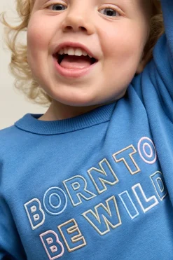 Sale Born To Be Wild sweatshirt til barn, Stålblå Gensere & Overdeler Gutt