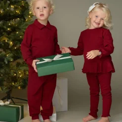 Hot Eno Leggings til barn, Dyp Rød Bukser Jente 8-16 År | Bukser Baby Gutt