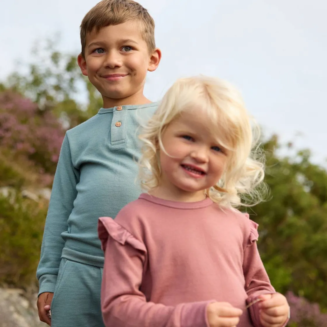 Best Ulla ullsett i ull/bambus til barn, Dyp Rosa Ullbukser 8-16 År | Ullbukser Gutt 3-10 År