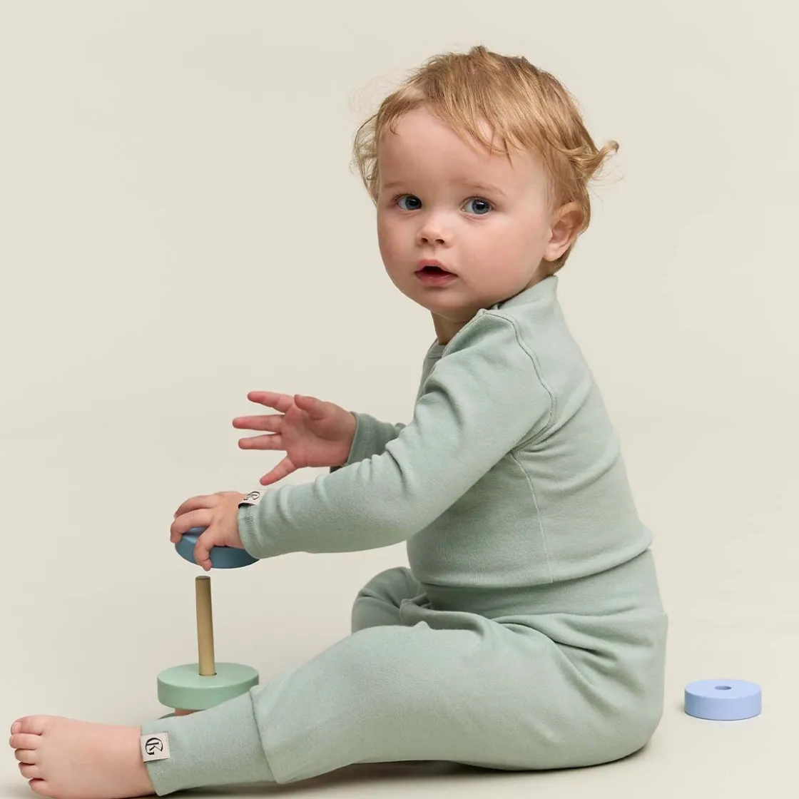 Sale Villvette bukse til baby, Grågrønn Bukser Baby Gutt