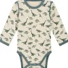 Discount Hust & Claire Badia body ull/bambus Dino, Jade Green Ullbody Og Ullgensere Baby | Ullbodyer Baby Gutt
