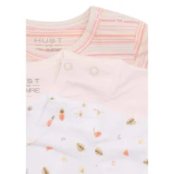 Outlet Hust & Claire Barba 3-pack kortermet body, white Kortermet Baby Jente | Bodyer Baby Jente