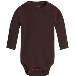 Clearance Hust & Claire Berry ribb body i ull/lyocell, java Ullbody Og Ullgensere Baby | Ullbodyer Baby Jente
