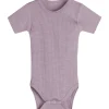 Fashion Hust & Claire Bet ribb kortermet body i ull, woodrose Ullbody Og Ullgensere Baby | Ullbodyer Baby Jente