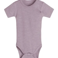 Fashion Hust & Claire Bet ribb kortermet body i ull, woodrose Ullbody Og Ullgensere Baby | Ullbodyer Baby Jente