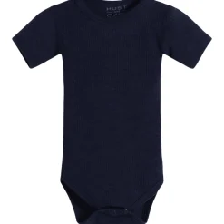 Fashion Hust & Claire Bet ribb kortermet body i ull, blues Ullbody Og Ullgensere Baby | Ullbodyer Baby Gutt