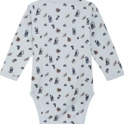 Clearance Hust & Claire Bo body ugler ull, Cloud Blue Ullbody Og Ullgensere Baby | Ullbodyer Baby Gutt
