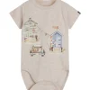 Clearance Hust & Claire Bob kortermet body, wheat melange Kort | Kortermet Baby Gutt