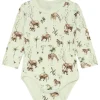 Hot Hust & Claire body i bambus m/safari dyr, Green hint Bodyer Baby Jente | Bodyer Baby Gutt