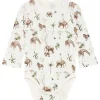 Clearance Hust & Claire body i bambus m/safari dyr, ivory Bodyer Baby Jente | Bodyer Baby Gutt