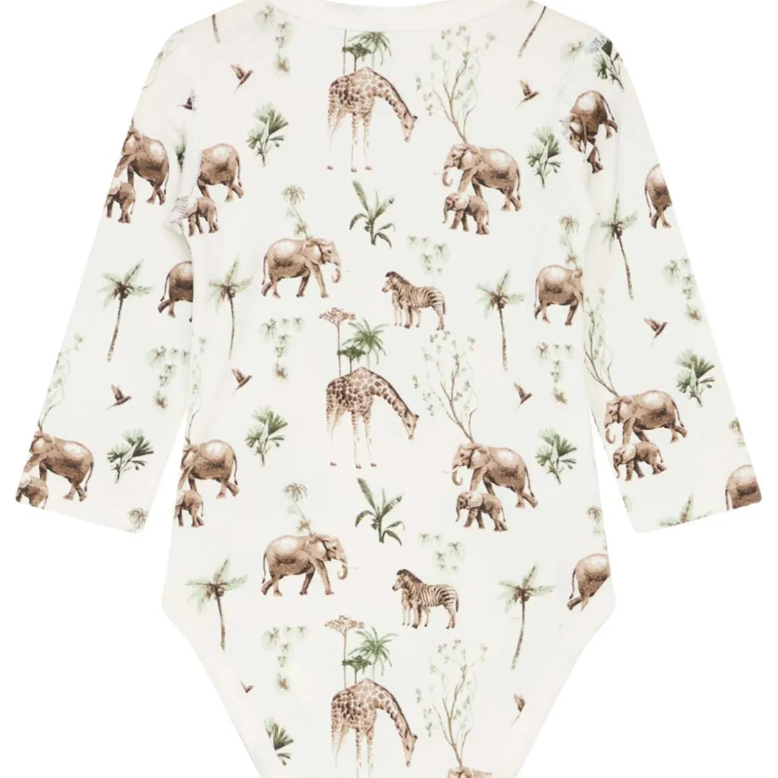Clearance Hust & Claire body i bambus m/safari dyr, ivory Bodyer Baby Jente | Bodyer Baby Gutt