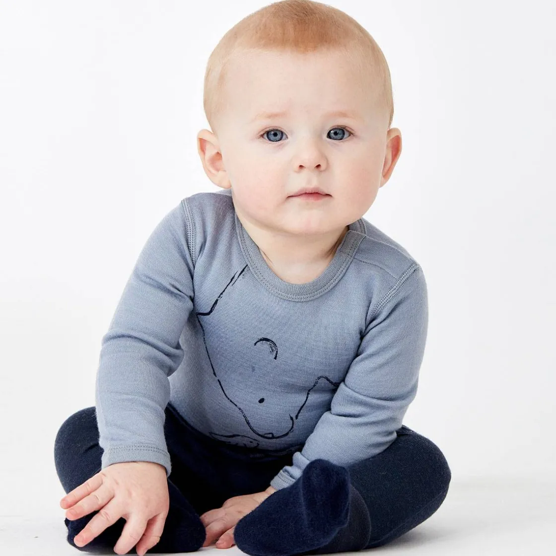Fashion Hust & Claire body i ull/bambus med isbjørn, Blue wind Ullbody Og Ullgensere Baby | Ullbodyer Baby Gutt