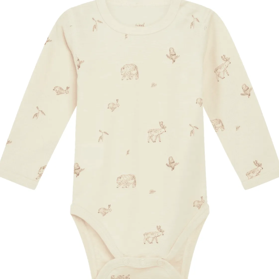 New Hust & Claire body ull/bambus skogsdyr, Ecru Ullbody Og Ullgensere Baby | Ullbodyer Baby Jente