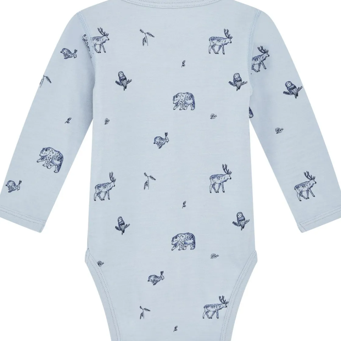 Sale Hust & Claire body ull/bambus skogsdyr, Cloud Blue Ullbody Og Ullgensere Baby | Ullbodyer Baby Gutt
