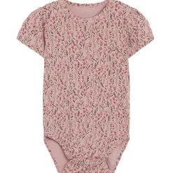 Outlet Hust & Claire Bonni kortermet body i bambus, pale rose Kortermet Baby Jente
