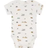 New Hust & Claire Bue kortermet body i bambus, white sand Bodyer Baby Jente | Bodyer Baby Gutt