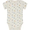 Outlet Hust & Claire Bue kortermet body i bambus, glacier Kort | Kortermet Baby Gutt