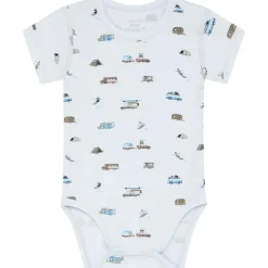 Online Hust & Claire Bue kortermet body i bambus, water Kort | Kortermet Baby Gutt