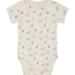 Sale Hust & Claire Bue kortermet body i bambus, shrimp Kortermet Baby Jente | Bodyer Baby Jente