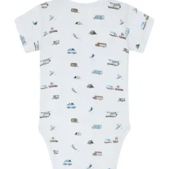 Online Hust & Claire Bue kortermet body i bambus, water Kort | Kortermet Baby Gutt