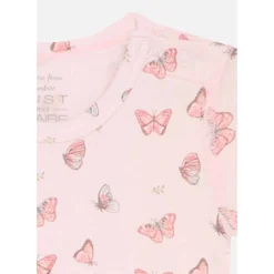 Outlet Hust & Claire Bue kortermet body i bambus, rose morn Kortermet Baby Jente | Bodyer Baby Jente