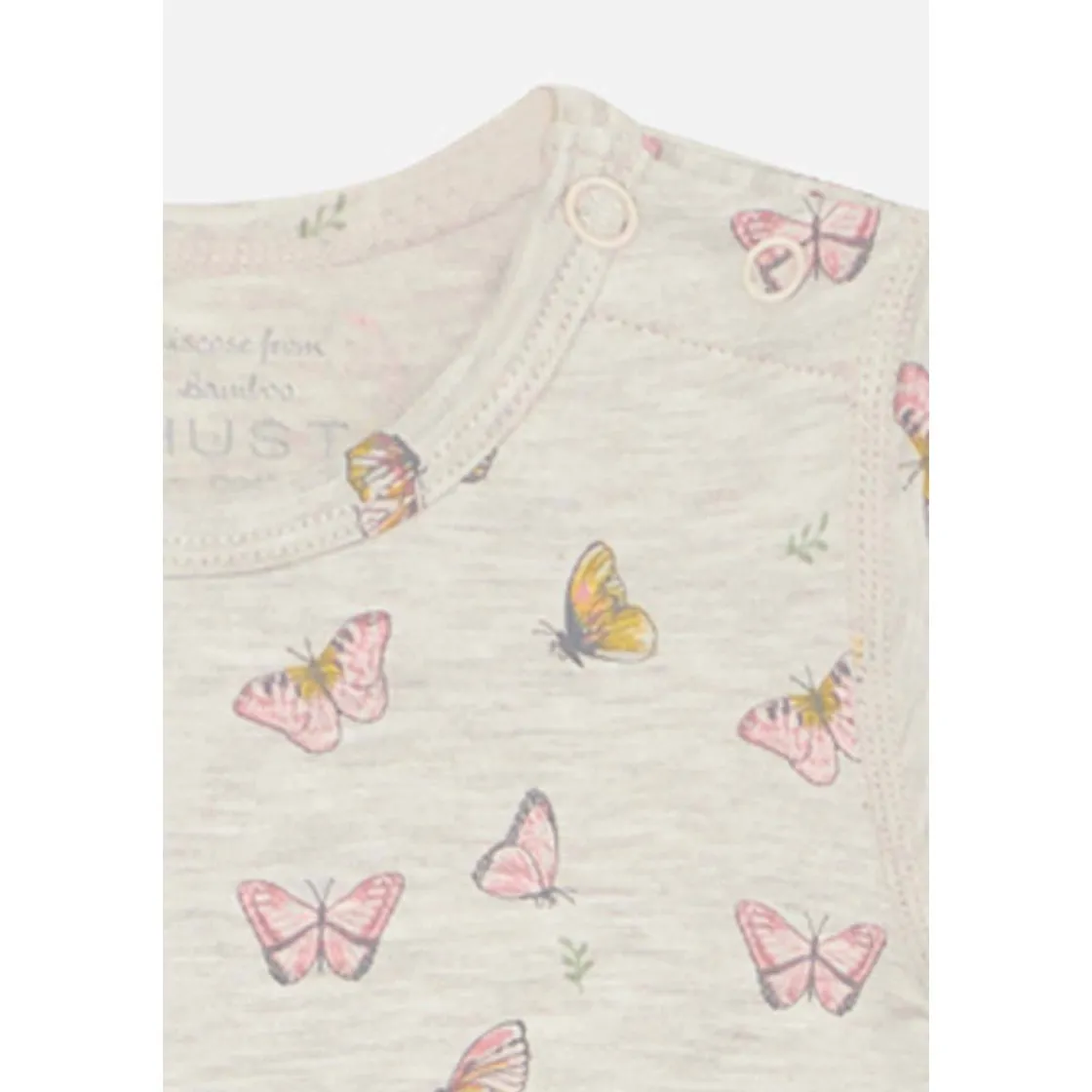 Sale Hust & Claire Bue kortermet body i bambus, shrimp Kortermet Baby Jente | Bodyer Baby Jente