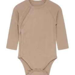 Outlet Hust & Claire Bum omslagsbody m/hullmønster, mocca Bodyer Baby Jente | Bodyer Baby Gutt