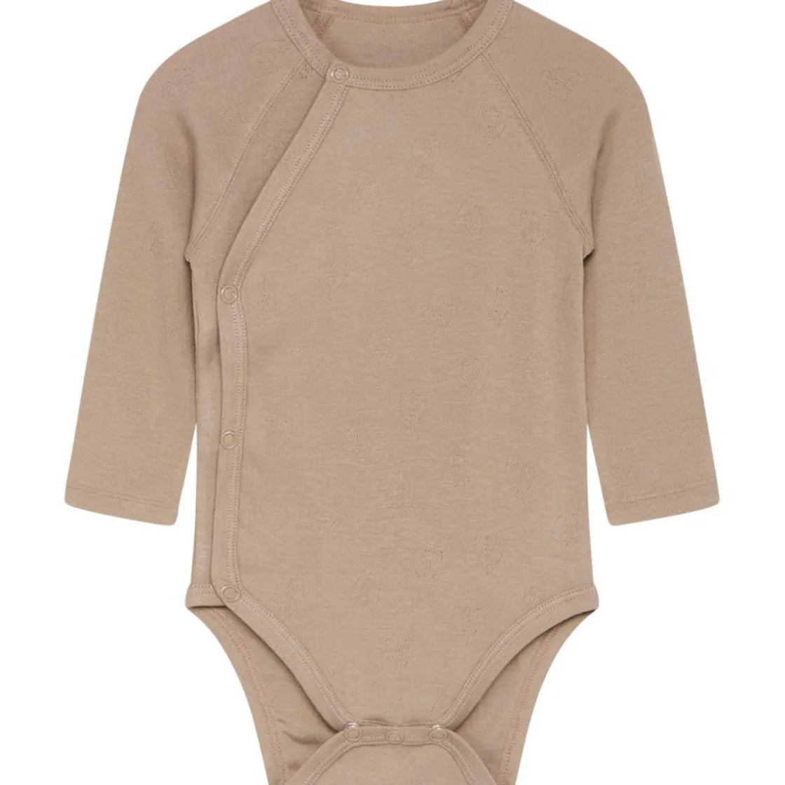 Outlet Hust & Claire Bum omslagsbody m/hullmønster, mocca Bodyer Baby Jente | Bodyer Baby Gutt