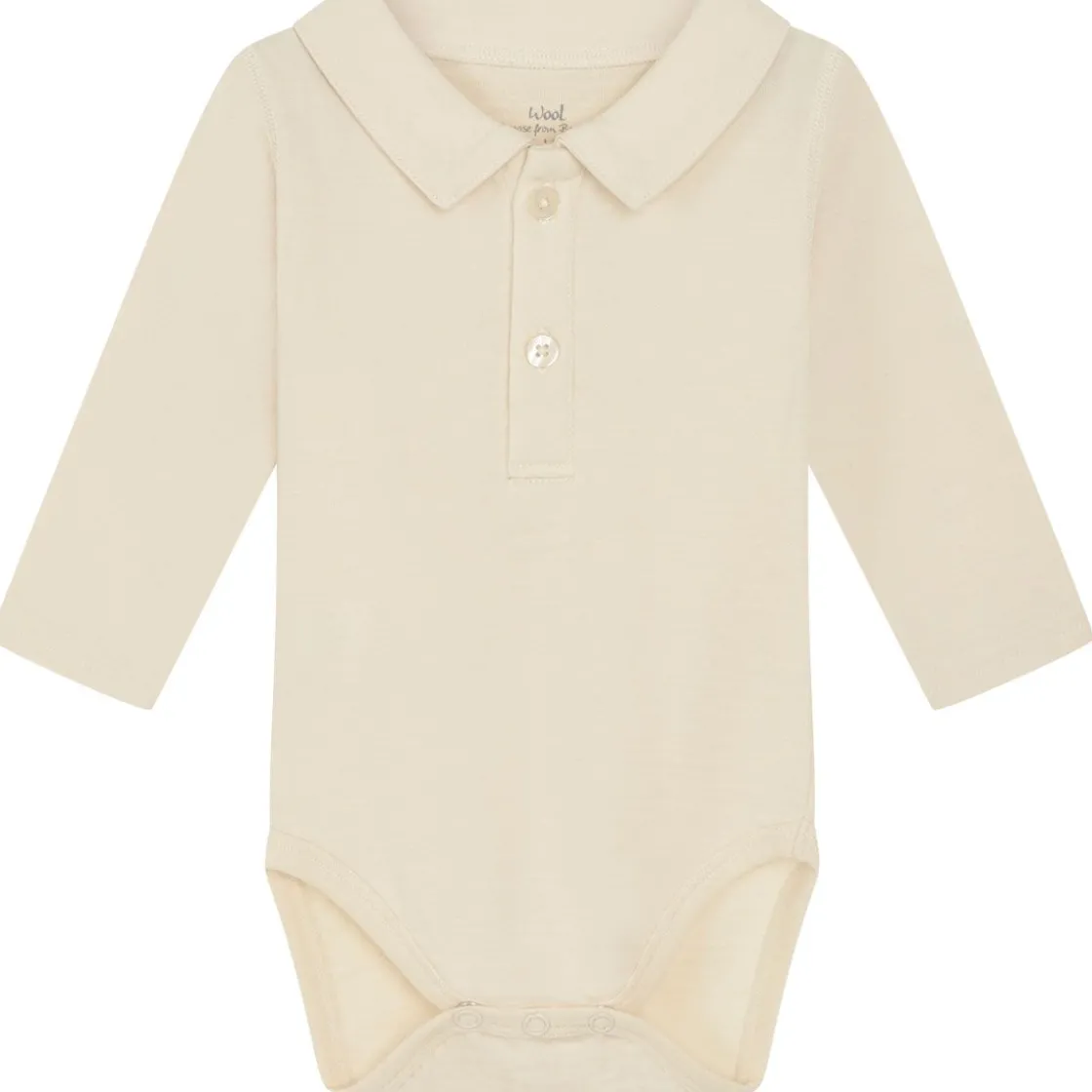 Clearance Hust & Claire Caldur body med krage i ull/bambus, Ecru Ullbody Og Ullgensere Baby | Juleantrekk Baby Gutt