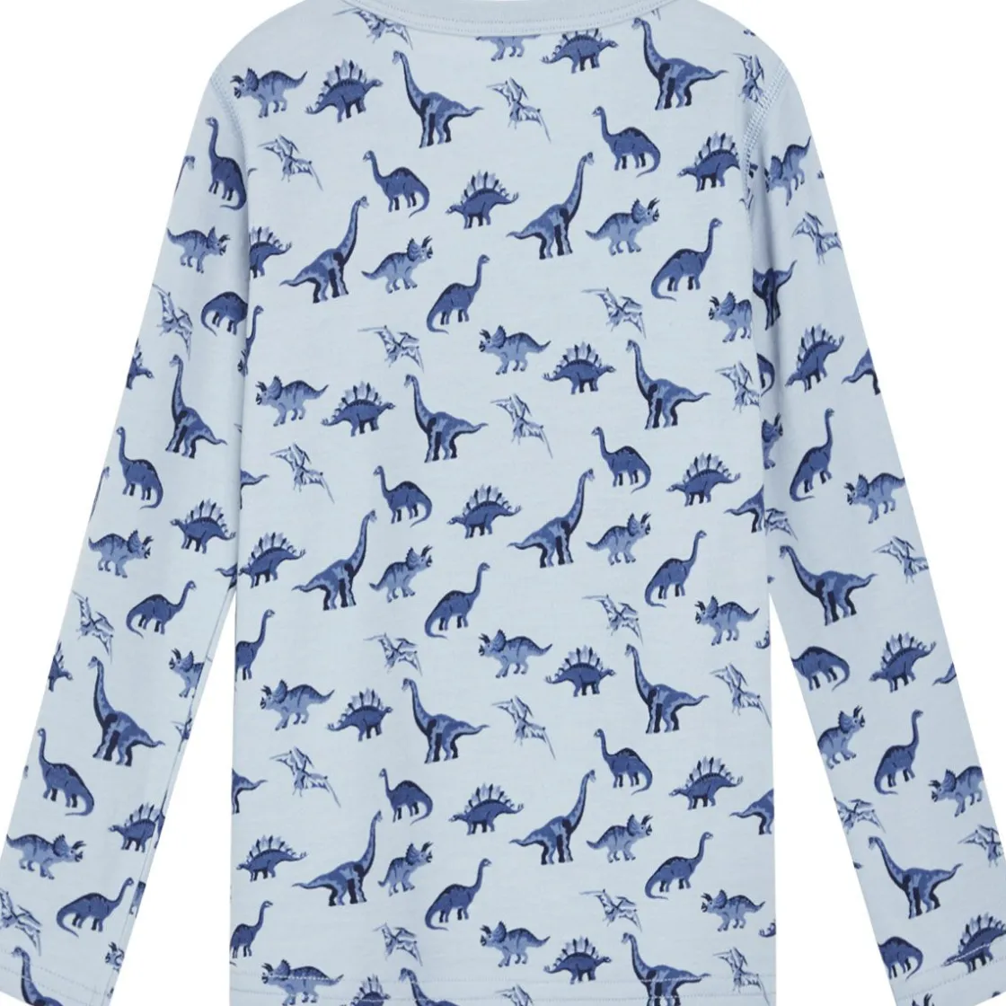 Outlet Hust & Claire Dino genser i ull/bambus, Cloud Blue Ullgensere 8-16 År | Ullgensere Gutt 3-10 År