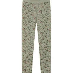 Clearance Hust & Claire leggings i ull/bambus m/blomster, Seagrass Ullbukser 8-16 År | Ullbukser Gutt 3-10 År