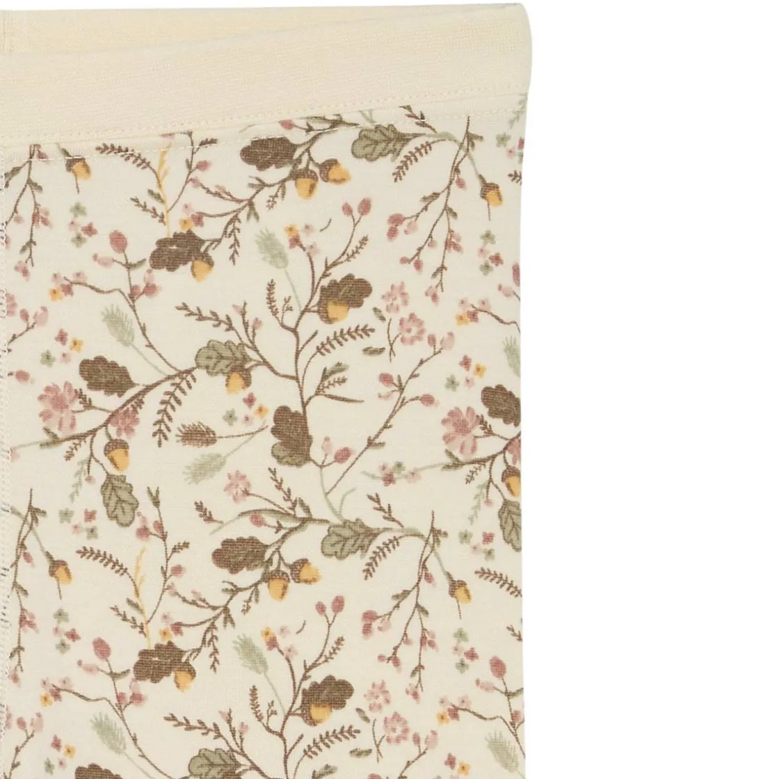Outlet Hust & Claire leggings i ull/bambus m/blomster, Ecru Ullbukser 8-16 År | Ullbukser Gutt 3-10 År