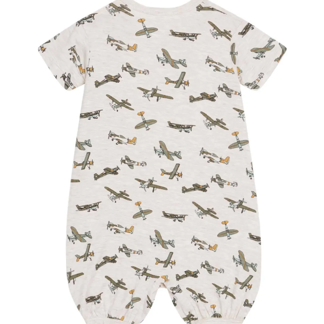 New Hust & Claire Milu kortermet romper, wheat melange Rompere Baby Gutt | Heldresser & Pyjamaser Gutt
