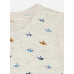 Best Hust & Claire Milu romper i bambus, glacier Rompere Baby Gutt | Heldresser & Pyjamaser Gutt