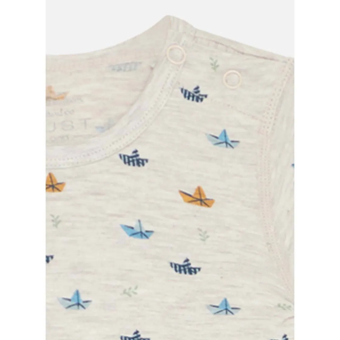 Best Hust & Claire Milu romper i bambus, glacier Rompere Baby Gutt | Heldresser & Pyjamaser Gutt