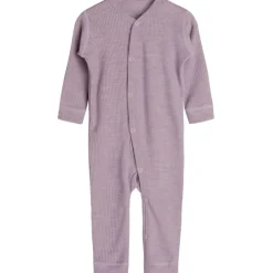 Online Hust & Claire ribb heldress i ull/lyocell, woodrose Ulldresser & Ullpyjamaser Baby | Heldresser & Pyjamaser Jente