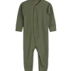 Outlet Hust & Claire ribb heldress i ull/lyocell, olivine Ulldresser & Ullpyjamaser Baby | Heldresser & Pyjamaser Jente