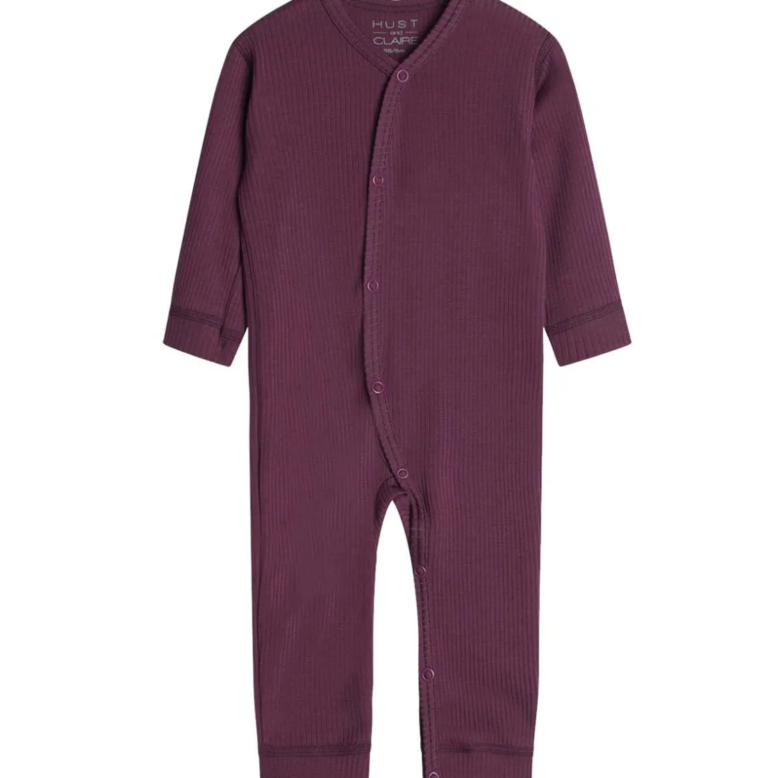 Fashion Hust & Claire ribb heldress i ull/lyocell, plum wine Ulldresser & Ullpyjamaser Baby | Heldresser & Pyjamaser Jente