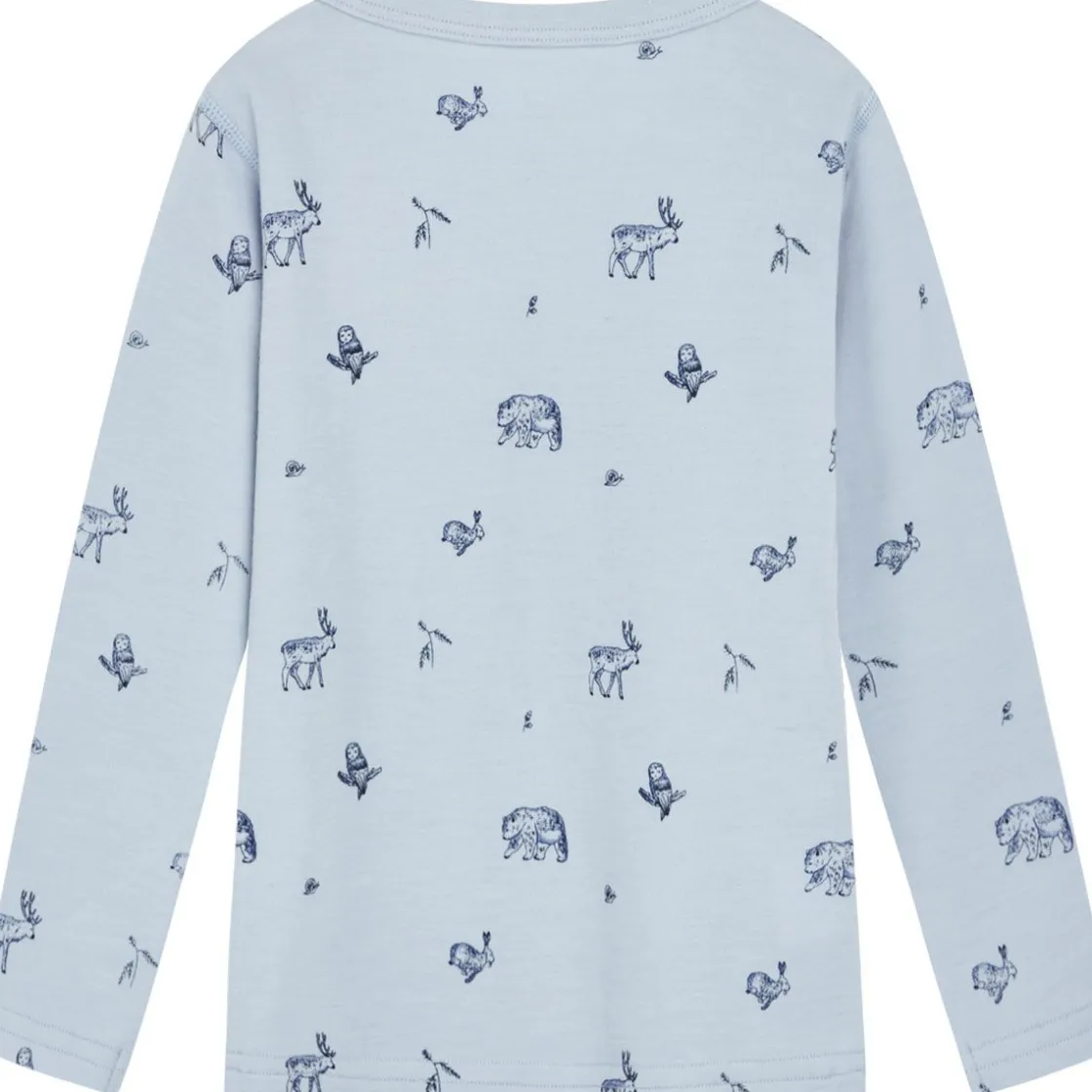Best Hust & Claire skogsdyr genser i ull/bambus, Cloud Blue Ullgensere Gutt 3-10 År | Ullbody Og Ullgensere Baby