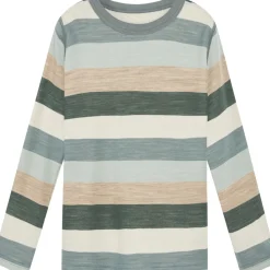 New Hust & Claire stripete genser i ull/bambus, Jade Green Ullgensere 8-16 År | Ullgensere Gutt 3-10 År
