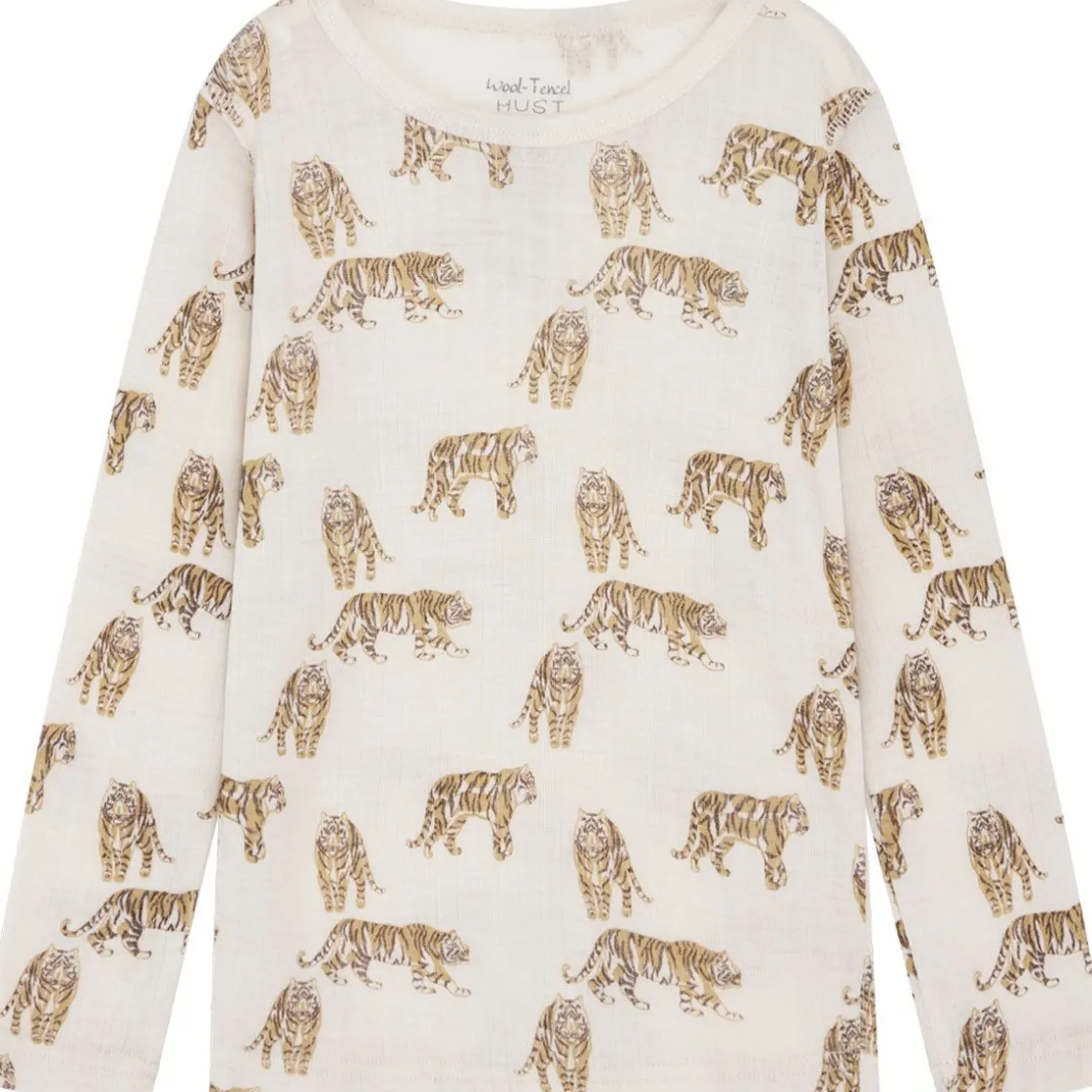 Clearance Hust & Claire Tiger genser i ull/lyocell, French Oak Ullgensere Gutt 3-10 År | Ullbody Og Ullgensere Baby