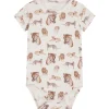 Outlet Hust and Claire Buller kortermet body i bambus, White Sand Kort | Kortermet Baby Gutt