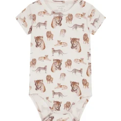 Outlet Hust and Claire Buller kortermet body i bambus, White Sand Kort | Kortermet Baby Gutt