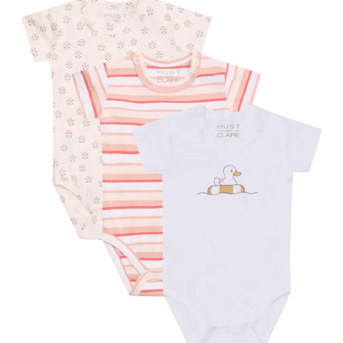 Fashion Hust and Claire Hcbati 3-pack kortermet body, Rose Beach Kortermet Baby Jente | Bodyer Baby Jente