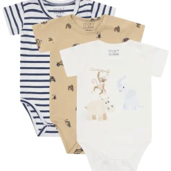 Hot Hust and Claire Hcbertram 3-pack kortermet body, Pale Khaki Kort | Kortermet Baby Gutt